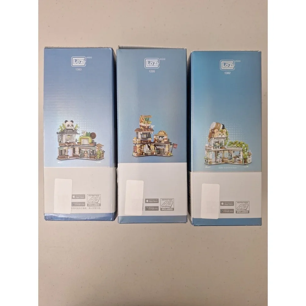 LOZ Ideas Street Mini Building Blocks Sets 1382 1383 & 1295 Panda Sushi Bee